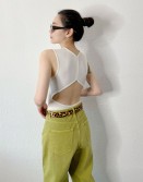 White Cut Out Back Vest #250311